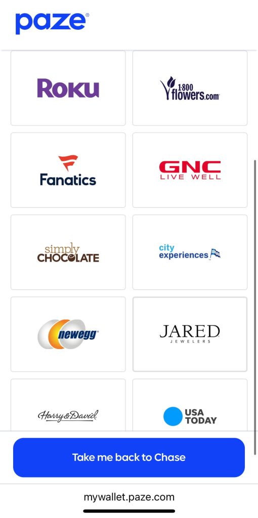 Earn 10x Chase Ultimate Rewards Points with Paze to purchase Disney gift cards with Paze. 